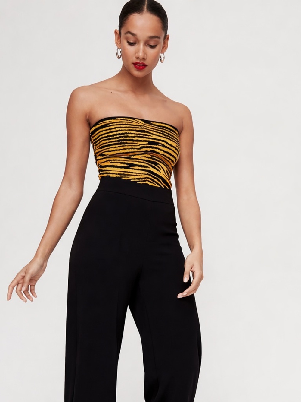 Aritzia Babaton Essamba Tube Top Strapless Bandeau Zebra Knit XS Y2K - Picture 9 of 9